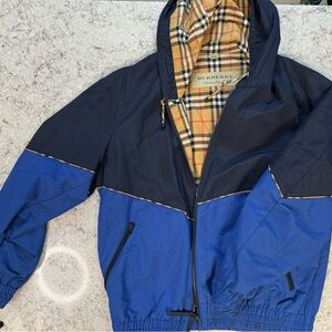 Burberry Blue Elworth Hooded Windbreaker-Burberry